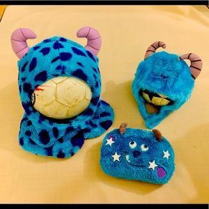 Disney Sulley adult & kid hoodie hats + bag